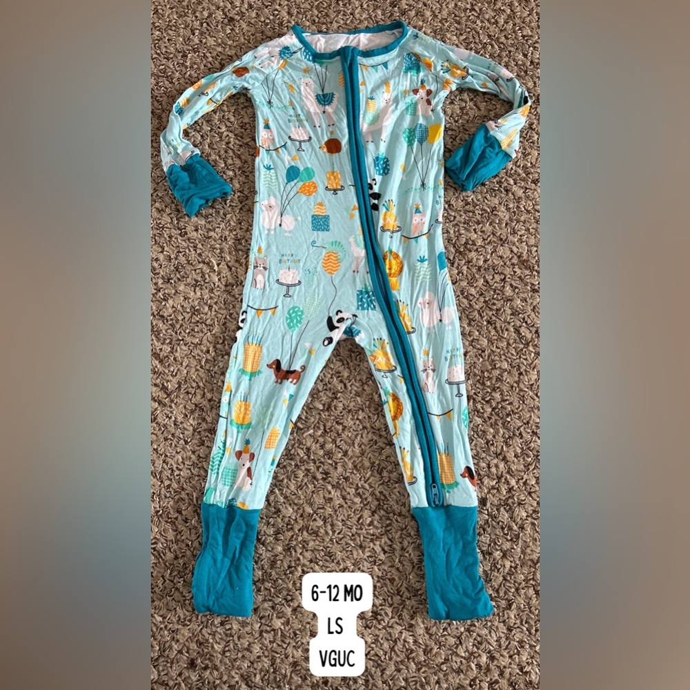 Little Sleepies Party Animals 6-12mo VGUC